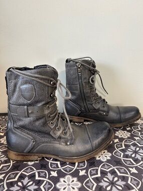 J75 Jump Deploy Men's Charcoal Gray Lace-Up Military Tactical Combat Boots